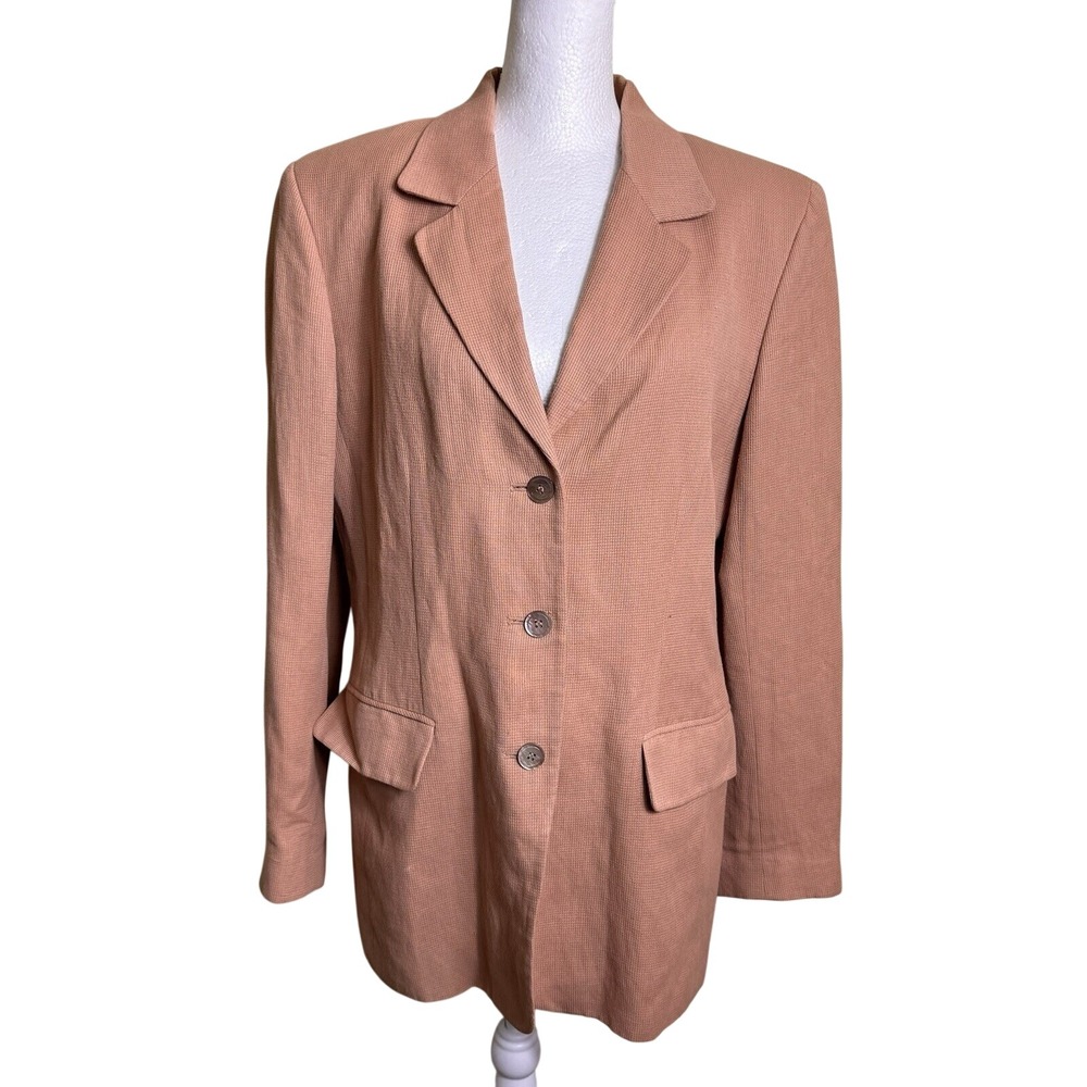 Vintage JH Collectibles Size 8 Women's Blazer Linen Blend Lined‎ Textured Career